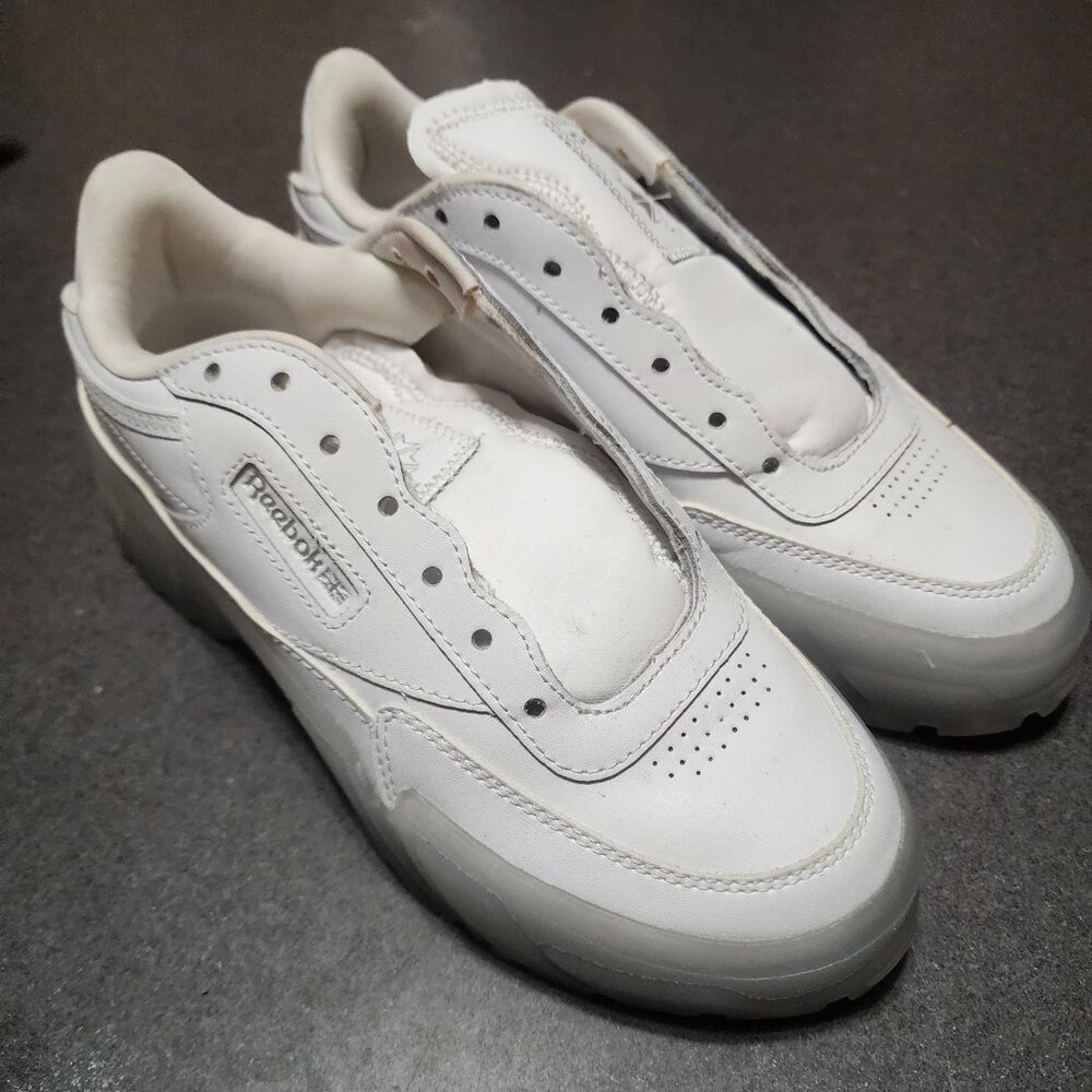 Reebok x Cardi B Club C Platform Sneakers White Clear Sole GX5098 Women's 5.5